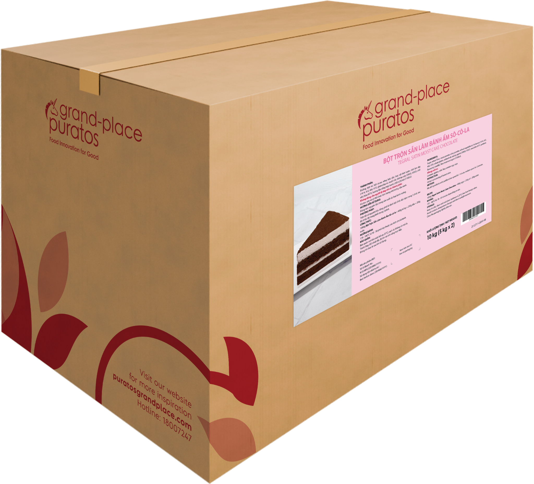 Bột trộn sẵn bánh Moist sô-cô-la  5kg - 4116101