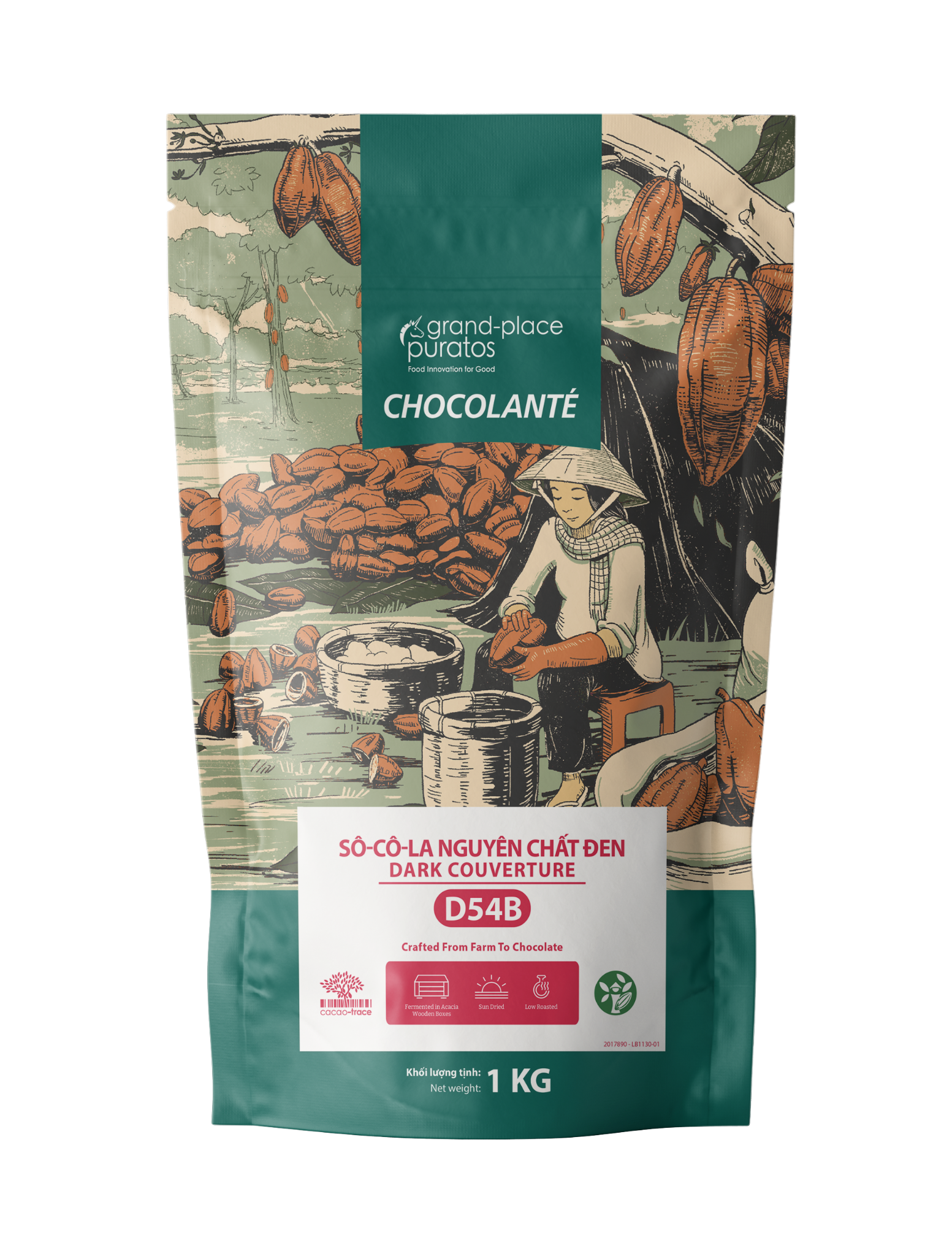 Sô-cô-la Chocolante Hạt nút Đen 54% GPD-54B 1kg 4116159