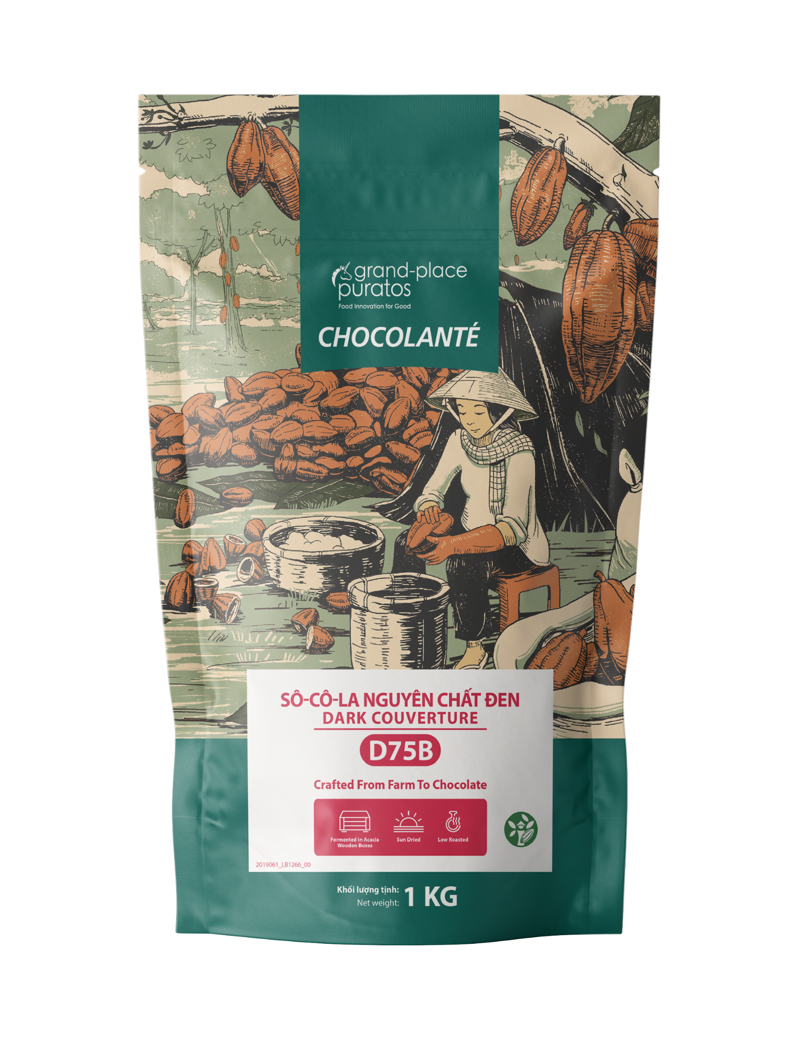 Sô-cô-la Chocolante Hạt nút Đen 75% GPD-37B 1kg 4009768