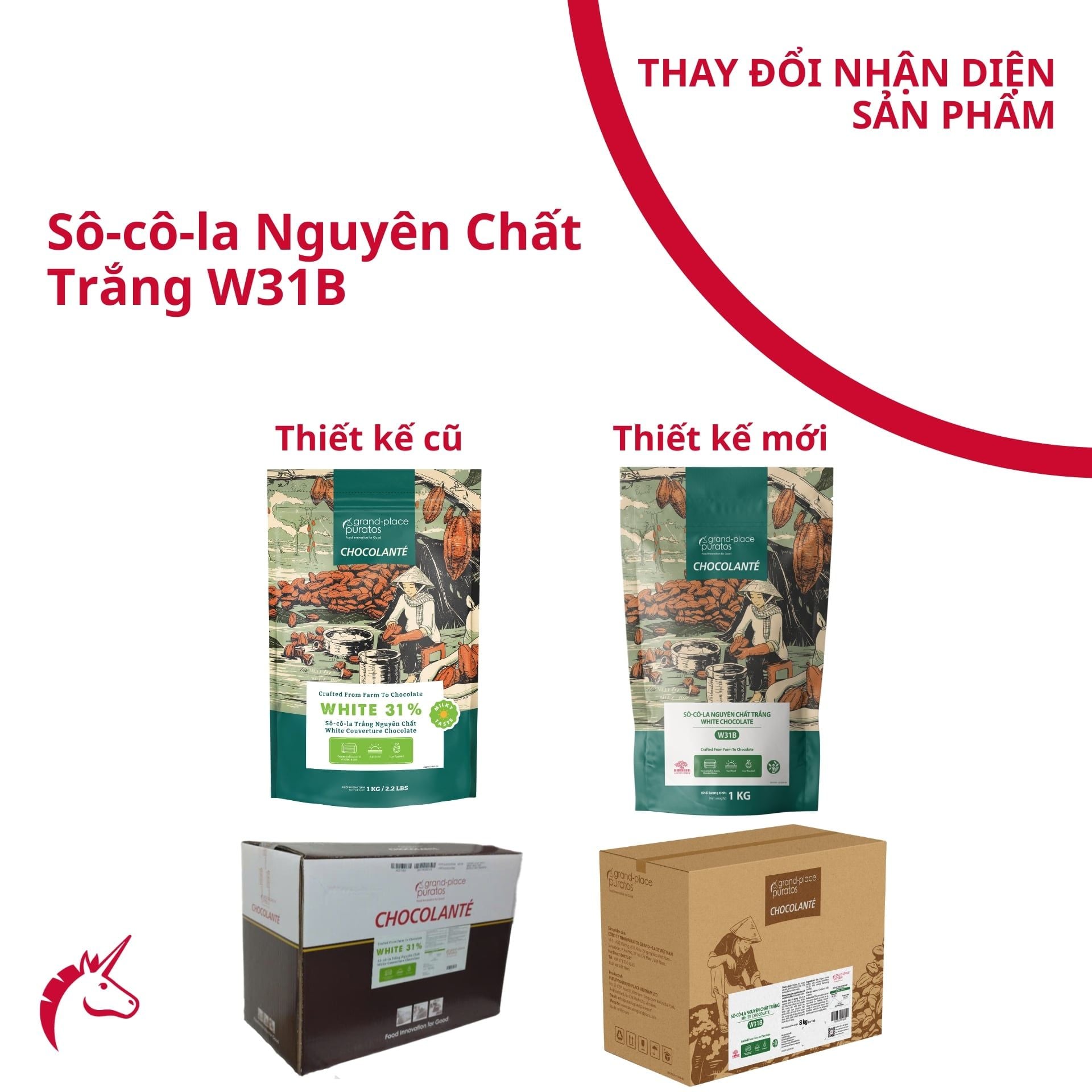 Sô-cô-la Chocolante Hạt nút Trắng 31% GPW-31B 1kg 4021182