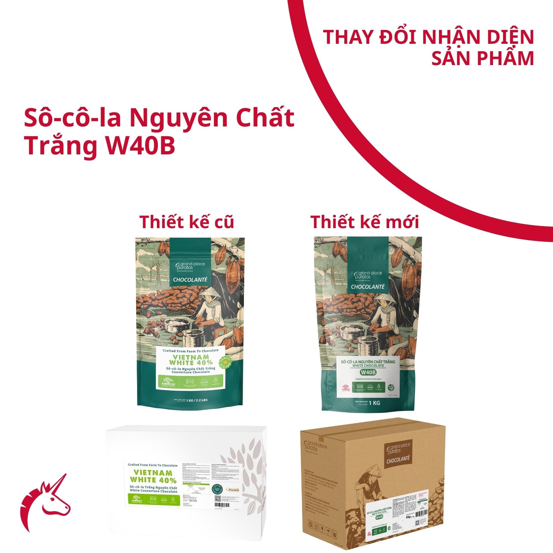 Sô-cô-la Chocolante Hạt nút Trắng 40% GPW-40B 1kg 4009151