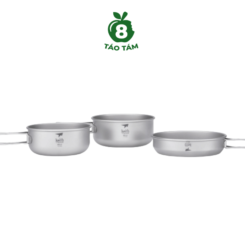Bộ Nồi Chảo Titanium Keith Ti6053 3 Món - Hàng Táo Tám