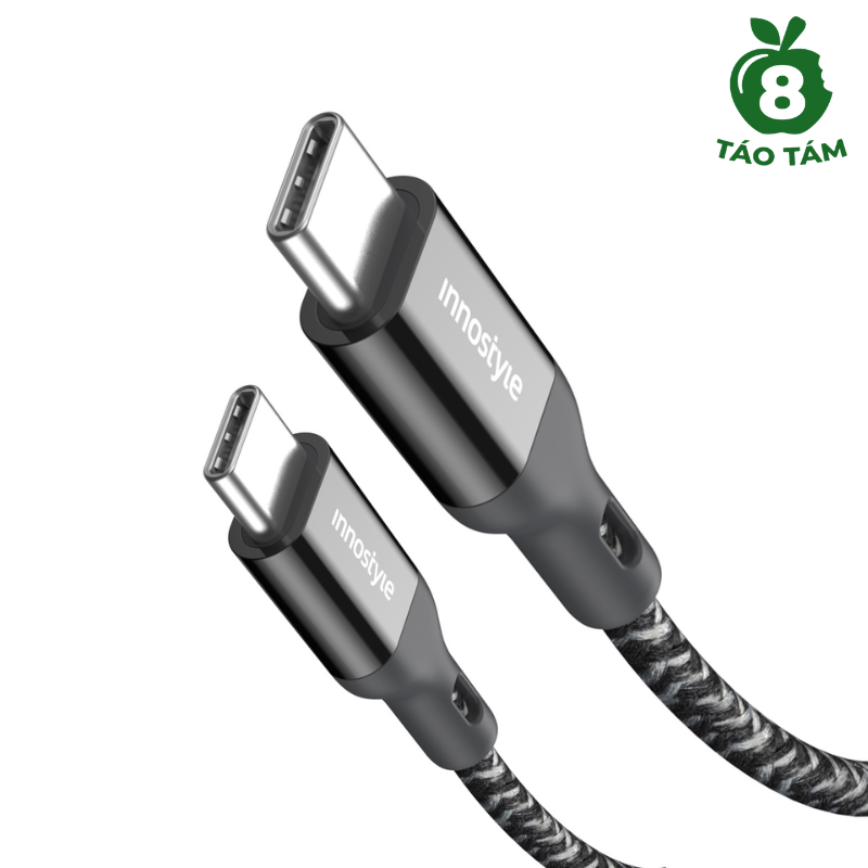 Cáp Innostyle PowerFlex USB-C to USB-C 1.5M 60W Black ICC150ALBLK - HÀNG TÁO TÁM
