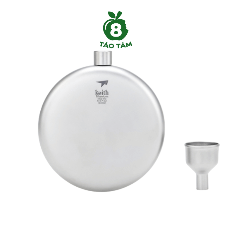 Bình Đựng Rượu Tròn Titanium Keith Ti9302 150ml - Hàng Táo Tám