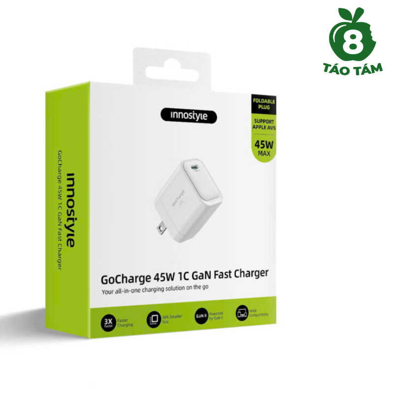 Sạc nhanh 45W AVS Innostyle GoCharge USB-C Charger IC45WHT-US - HÀNG TÁO TÁM