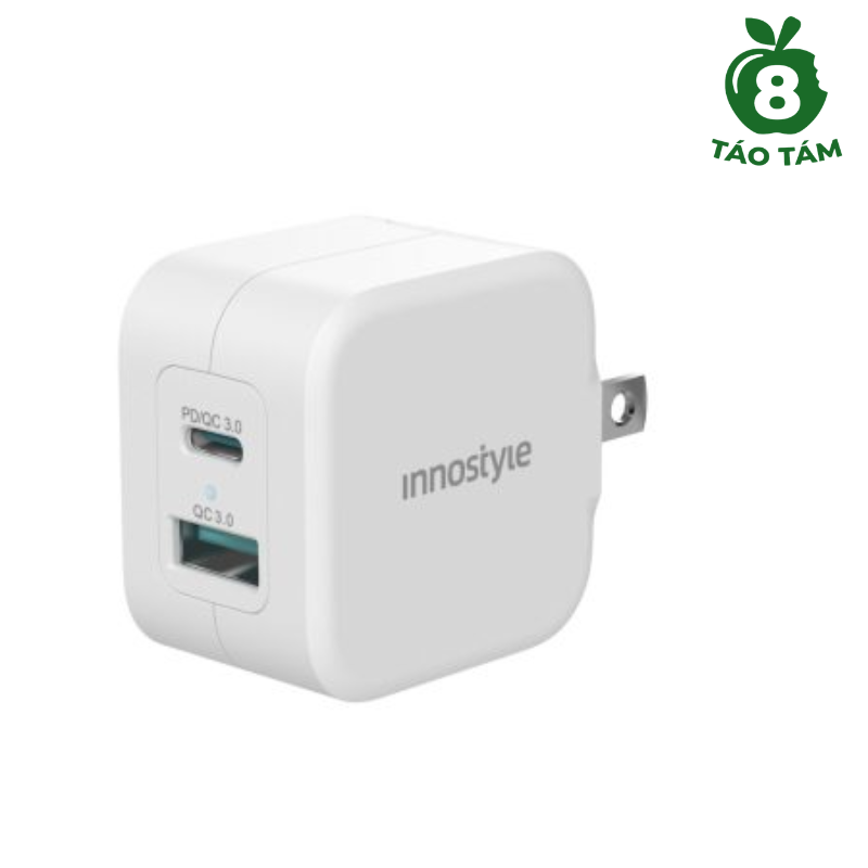 Sạc nhanh Innostyle MiniGo Pro III Dual PD/QC3.0 20W White IC20-2PDWHI - HÀNG TÁO TÁM