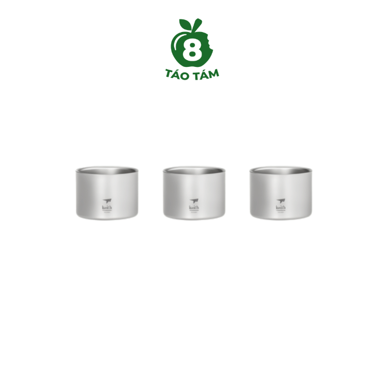 Bộ 3 Cốc Uống Trà Titanium Keith Ti3926 50ml - Hàng Táo Tám