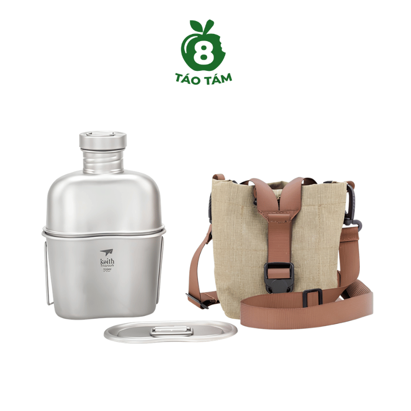 Bộ Bi Đông Canteen Mess Kit Keith Titanium Ti3060 1100ml - Hàng Táo Tám