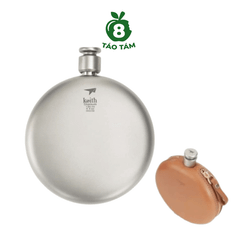 Bình Đựng Rượu Keith Titanium Ti9303 130ml Kèm Bao Da - Hàng Táo Tám