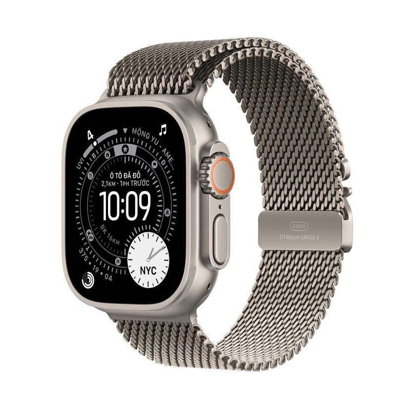 Apple Watch Ultra 3 - GPS + Cellular, 49mm - Viền Titan Dây Milan Titan - Hàng Táo Tám