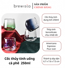 Cốc Thủy Tinh Brewista 250ml – Ly Uống Cà Phê Thủy Tinh Chịu Nhiệt Cao Cấp Chính Hãng