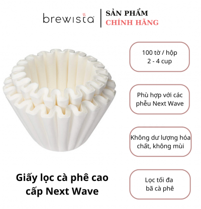 Giấy Lọc Cà Phê Next Wave Cao Cấp Size 02 (2–4 Cups) – 100 Tờ Giấy Filter Pour Over