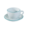 Bộ đĩa và Ly sứ Ancap Large Cappuccino vẽ tay viền, 260ml - Hàng Táo Tám