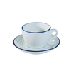 Bộ đĩa và Ly sứ Ancap Cappuccino vẽ tay viền, 190ml - Hàng Táo Tám