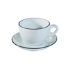 Bộ đĩa và Ly sứ Ancap Large Cappuccino vẽ tay viền, 260ml - Hàng Táo Tám