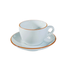 Bộ đĩa và Ly sứ Ancap Cappuccino vẽ tay viền, 190ml - Hàng Táo Tám