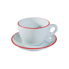 Bộ đĩa và Ly sứ Ancap Large Cappuccino vẽ tay viền, 260ml - Hàng Táo Tám