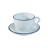 Bộ đĩa và Ly sứ Ancap Large Cappuccino vẽ tay viền, 260ml - Hàng Táo Tám