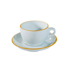 Bộ đĩa và Ly sứ Ancap Cappuccino vẽ tay viền, 190ml - Hàng Táo Tám
