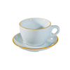 Bộ đĩa và Ly sứ Ancap Large Cappuccino vẽ tay viền, 260ml - Hàng Táo Tám