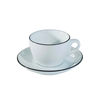 Bộ đĩa và Ly sứ Ancap Cappuccino vẽ tay viền, 190ml - Hàng Táo Tám