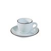 Bộ đĩa và Ly sứ Ancap Espresso vẽ tay viền, 75ml - Hàng Táo Tám
