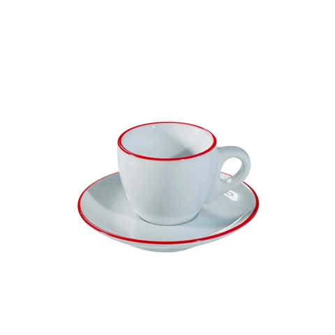 Bộ đĩa và Ly sứ Ancap Espresso vẽ tay viền, 75ml - Hàng Táo Tám
