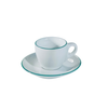 Bộ đĩa và Ly sứ Ancap Espresso vẽ tay viền, 75ml - Hàng Táo Tám
