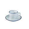 Bộ đĩa và Ly sứ Ancap Espresso vẽ tay viền, 75ml - Hàng Táo Tám