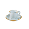 Bộ đĩa và Ly sứ Ancap Espresso vẽ tay viền, 75ml - Hàng Táo Tám