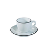 Bộ đĩa và Ly sứ Ancap Espresso vẽ tay viền, 75ml - Hàng Táo Tám