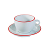 Bộ đĩa và Ly sứ Ancap Cappuccino vẽ tay viền, 190ml - Hàng Táo Tám