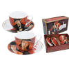 Set 2 ly và đĩa sứ Carmani A. Modigliani The Woman in a Hat and Mario Varvogli - 250ml - Hàng Táo Tám