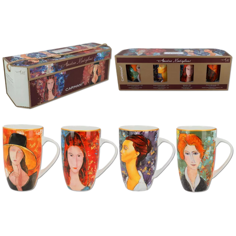 Set 4 ly sứ Carmani - A. Modigliani - 350ml - Hàng Táo Tám
