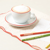 Bộ đĩa và Ly sứ Ancap Cappuccino vẽ tay viền, 190ml - Hàng Táo Tám