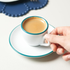 Bộ đĩa và Ly sứ Ancap Espresso vẽ tay viền, 75ml - Hàng Táo Tám