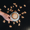 Bộ đĩa và Ly sứ Ancap Cappuccino vẽ tay viền, 190ml - Hàng Táo Tám