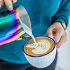 Bộ đĩa và Ly sứ Ancap Large Cappuccino vẽ tay viền, 260ml - Hàng Táo Tám
