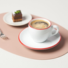 Bộ đĩa và Ly sứ Ancap Espresso vẽ tay viền, 75ml - Hàng Táo Tám