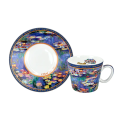 Bộ ly và đĩa sứ Carmani Cup of espresso - C. Monet, Water Lilies 100ml