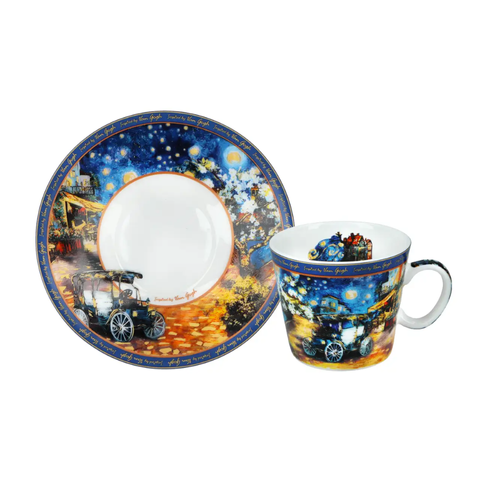 Bộ ly và đĩa sứ Carmani Espresso cup - Inspired by the painting of V. Van Gogh 100ml