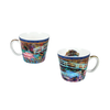 Bộ ly và đĩa sứ Carmani Cup of espresso - C. Monet, Bridge over a pond with water lilies 100ml
