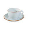 Bộ đĩa và Ly sứ Ancap Large Cappuccino vẽ tay viền, 260ml - Hàng Táo Tám