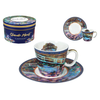 Bộ ly và đĩa sứ Carmani Cup of espresso - C. Monet, Bridge over a pond with water lilies 100ml