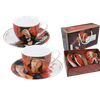 Set 2 ly và đĩa sứ Carmani A. Modigliani The Woman in a Hat and Mario Varvogli - 250ml - Hàng Táo Tám