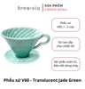 Phễu Lọc Cà Phê V60 Brewista Dripper Sứ Cao Cấp – Translucent Jade Green Pour Over Chính Hãng