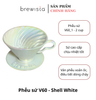 Phễu Lọc Cà Phê V60 Brewista Dripper Sứ Cao Cấp – Shell White (Trắng Ánh Xà Cừ) Pour Over Chính Hãng