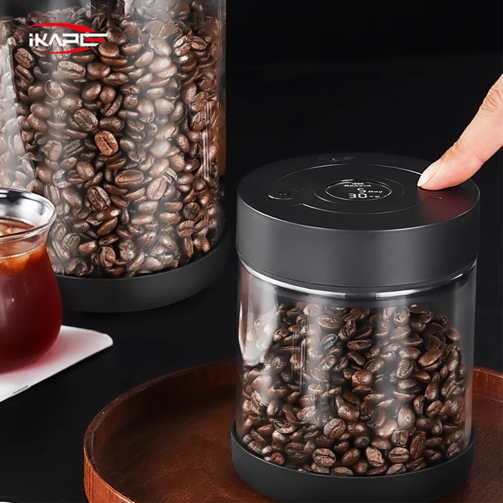 Hũ thủy tinh đựng cà phê chân không IKAPE Vacuum Bean Storage Tank – Hộp bảo quản cà phê bằng pin sạc | Chính hãng tại Tám Táo