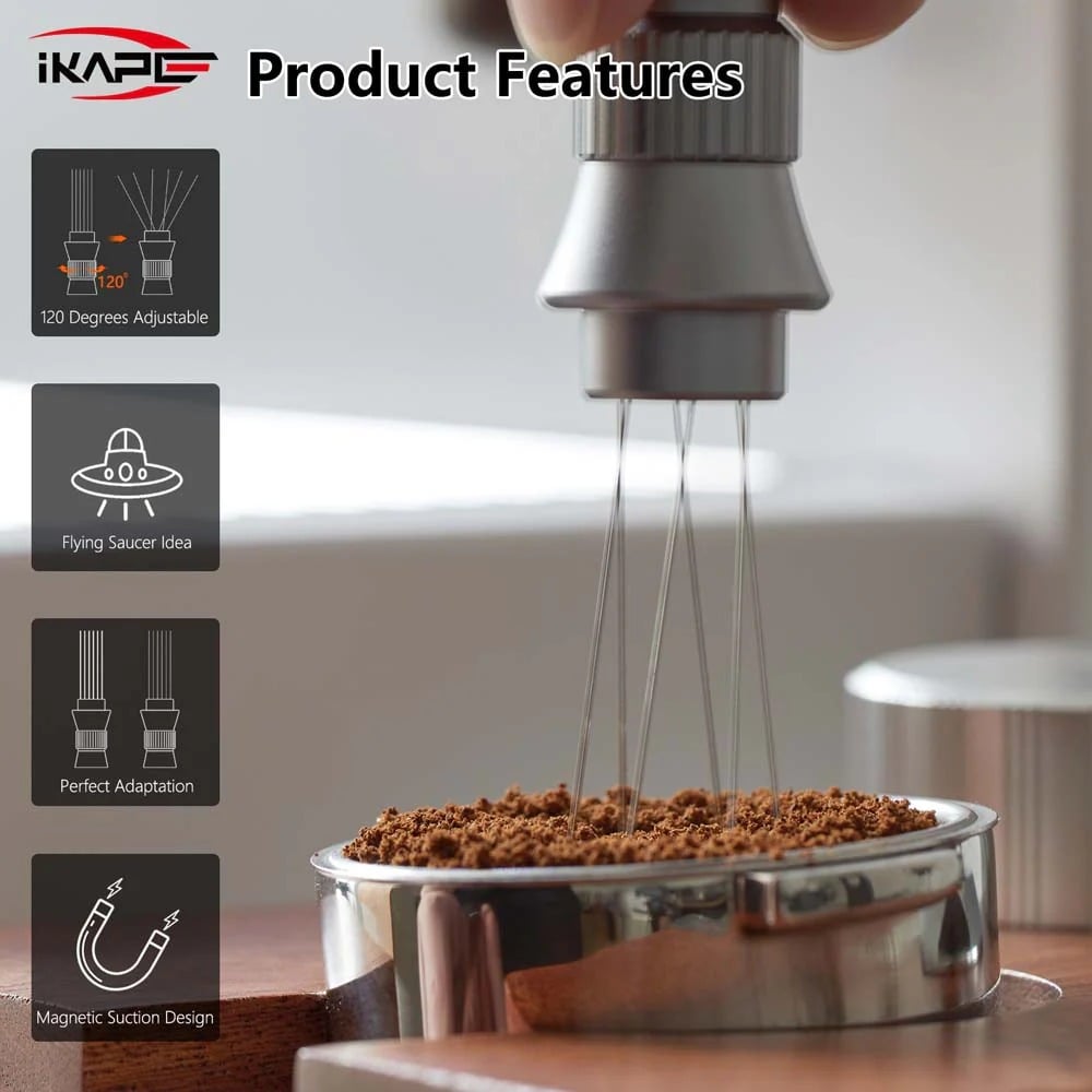 Dụng cụ khuấy bột cà phê IKAPE Espresso WDT Tool – Adjustable Espresso Stirrer kèm đế nam châm | Chính hãng tại Tám Táo