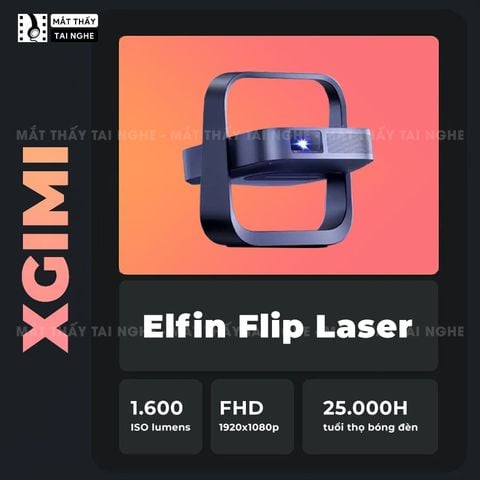 Xgimi Elifn Flip Laser - Máy chiếu thông minh tích hợp Google TV và Netflix chính chủ, sử dụng công nghệ DLP, độ sáng 1.600 ISO lumens, độ phân giải chuẩn Full HD cho hình ảnh và màu sắc cực đẹp